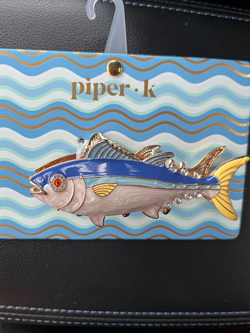 Piper Blue & Yellow Fish claw clip -